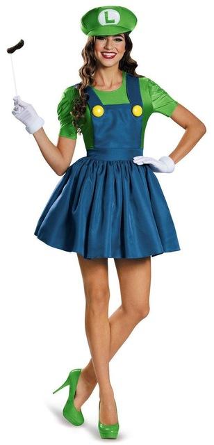 Halloween Super Mario Bros Costume Dress Adults Women Adultos Carnival Costume