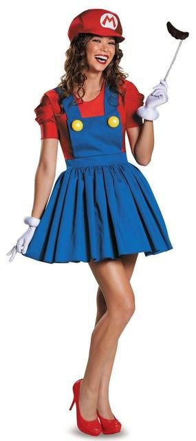 Halloween Super Mario Bros Costume Dress Adults Women Adultos Carnival Costume